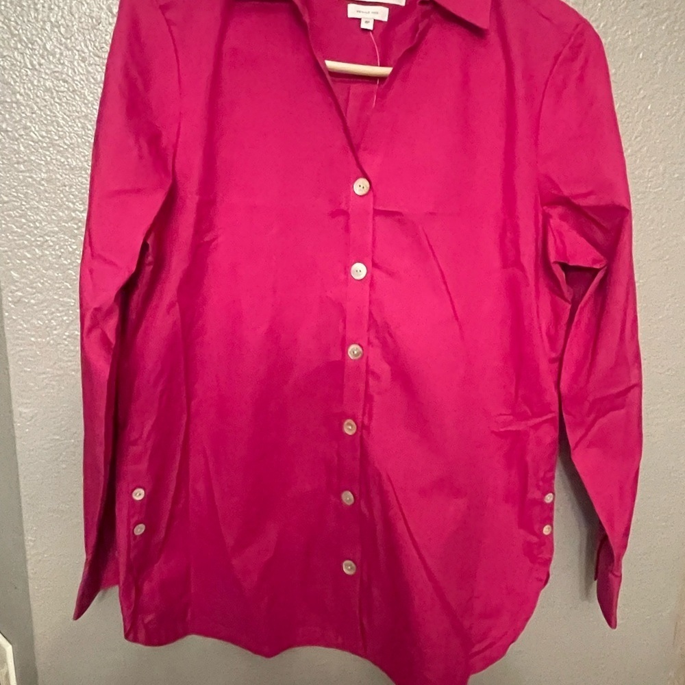 🦊 Foxcroft Appleseed pink button-up shirt with a touch of elegance - Picture 2 of 5